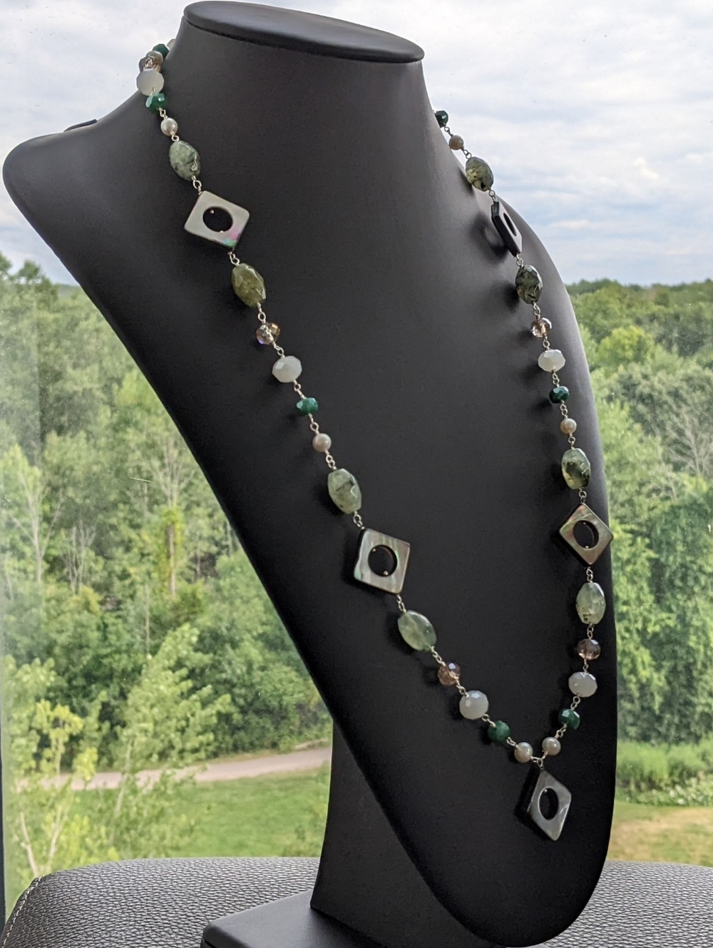 Seaside Treasures Sterling Silver and Natural Gemstone Necklace